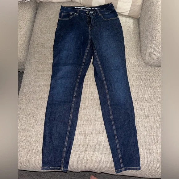 Route 66 Dark Blue Women's Skinny Jeans - Picture 1 of 5